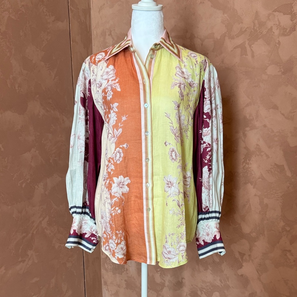 Alemais Pink and Orange Floral Shirt